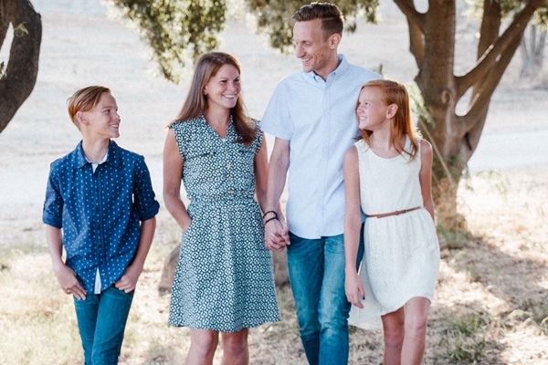 family by the beach